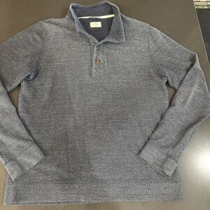 Marine Layer Sweater Mens Medium Blue Henley Clayton Textured Knit Pullover